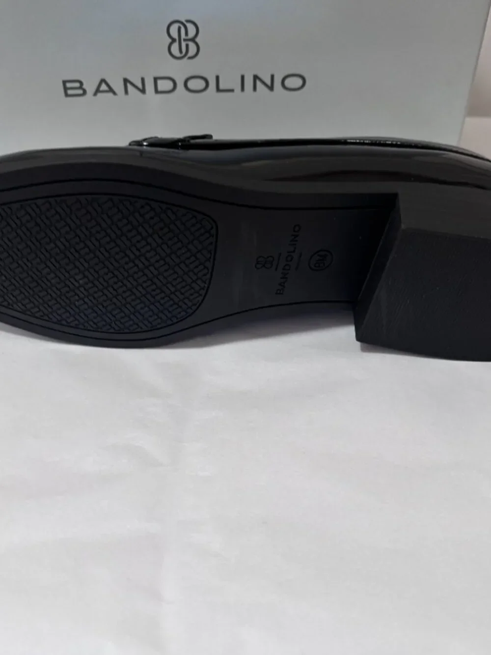 Bandolino Black Patent Rhinestone Loafers 8